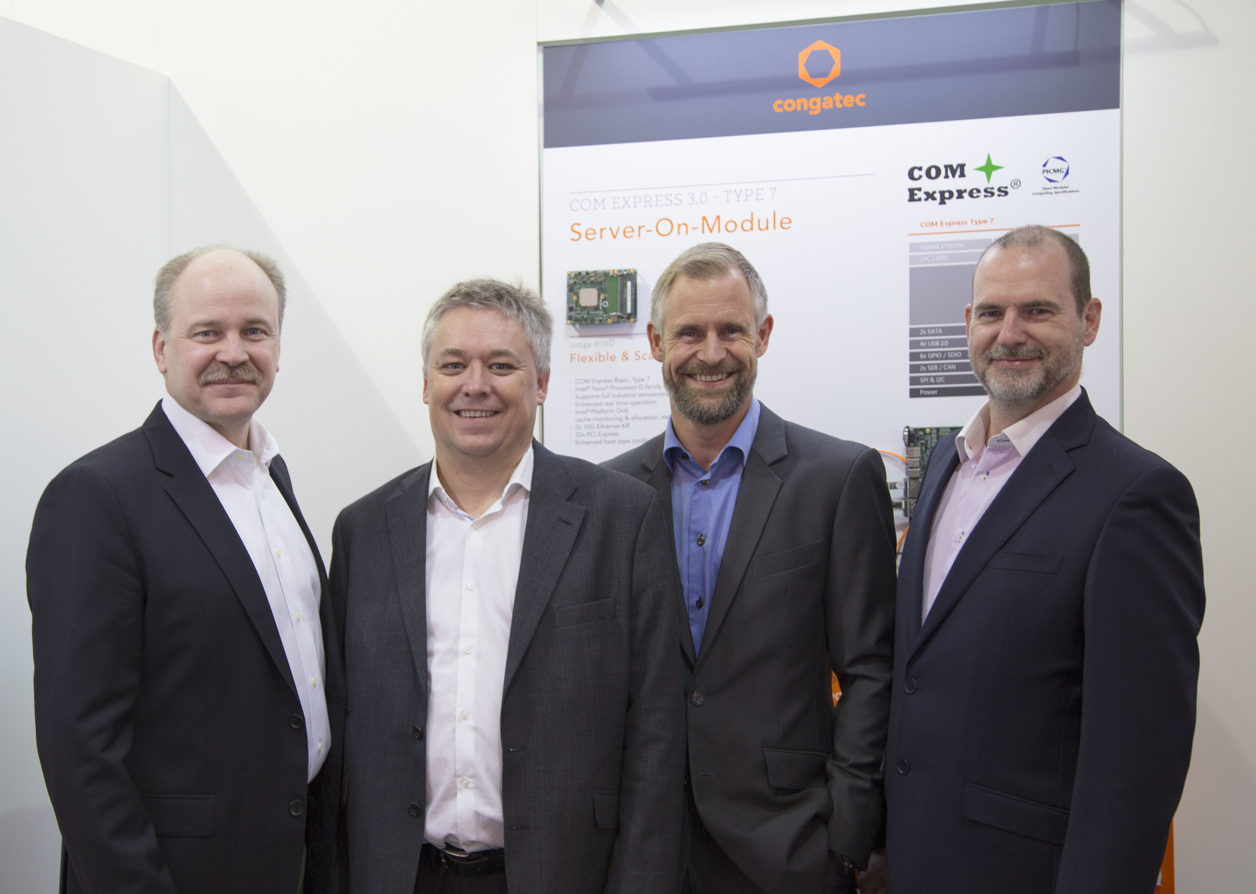 (From left) Jason Carlson, Martin Frederiksen, Anders Rasmussen, and John Moseley of congatec