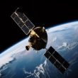 Spacecraft orbiting planet Earth for global communications generated by AI