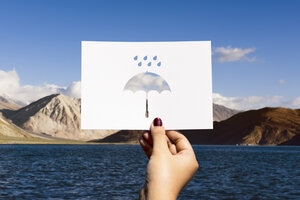 Rainy season perforated paper umbrella