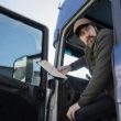 Low angle man sitting in truck