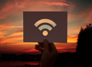 Wi-Fi symbol shown in a sunset